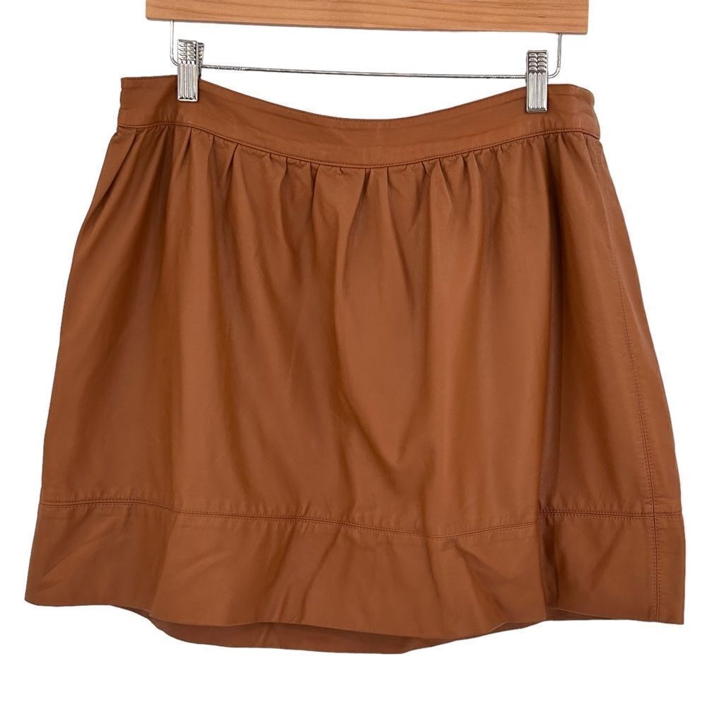 Rue21 faux leather cognac whiskey Carmel brown skirt size large